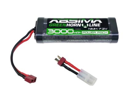 Absima Greenhorn NiMH Stick Pack 7.2V 3000 T-Plug und Tamiya Adapter