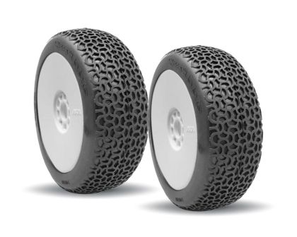 AKA Buggy Reifen 1:8 Scribble Reifen soft auf weißer EVO Felge