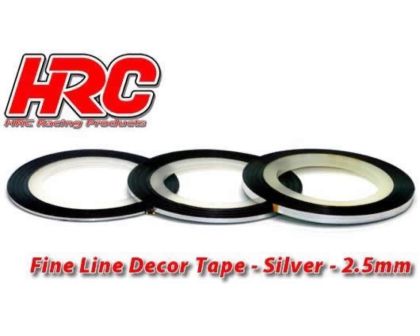 HRC Racing Feines Liniendekor Klebeband 2.5mm x 15m Silber 15m